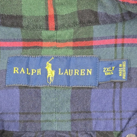 Ralph Lauren Shirt Mens 2XLT Plaid Button Down Long‎ Sleeve Red Pony Office - Picture 5 of 10